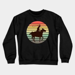 Cowboy Horseman Vintage Sunset Ride Crewneck Sweatshirt